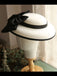 White Retro Bow Knot Wedding Hat