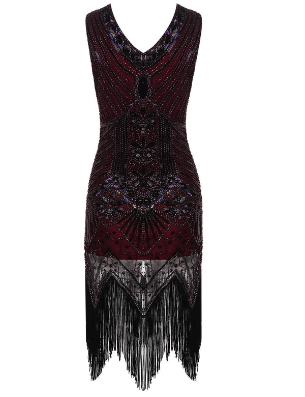 [Clearance] 1920s Sequined Fringe Dress | Retro Stage