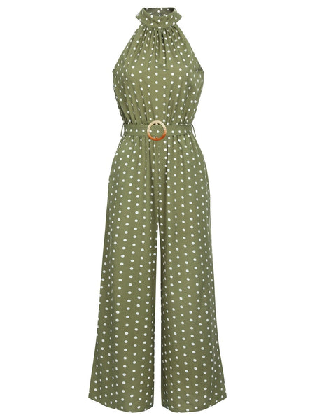 1930s Polka Dot Belt Jumpsuit | Retro Stage