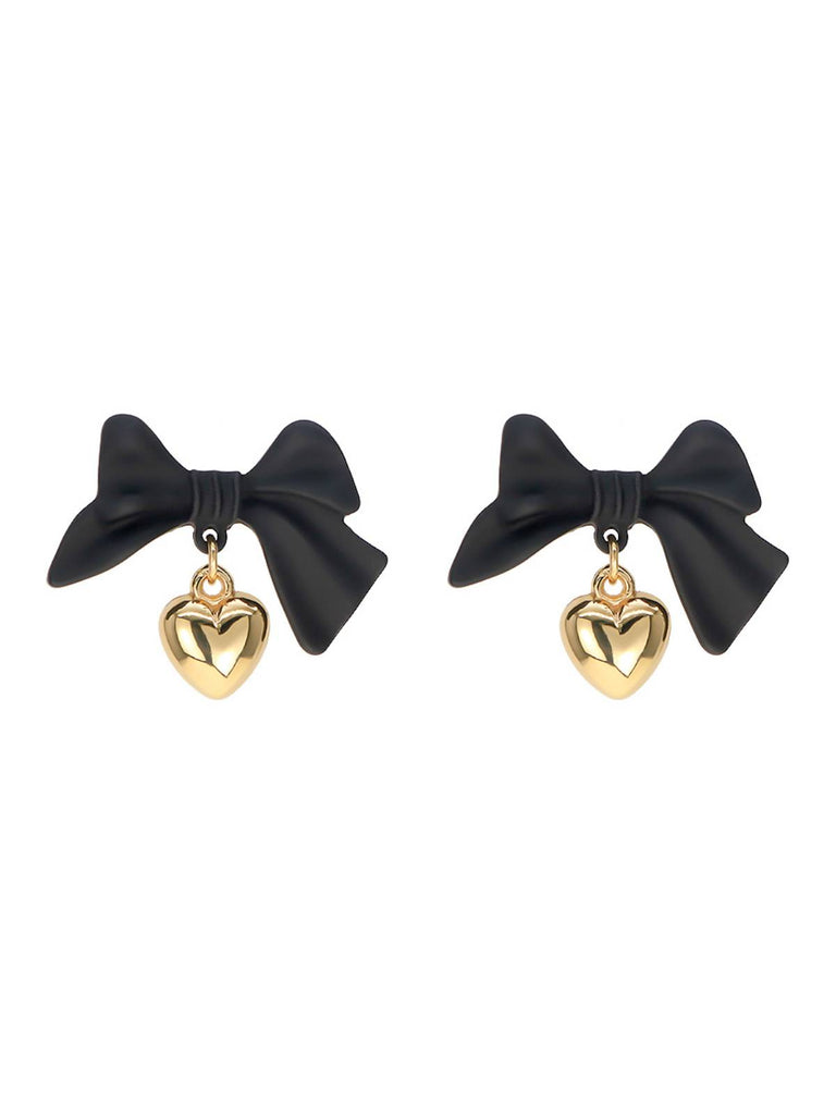 Black Bow Korean Earrings  Jewelsmars