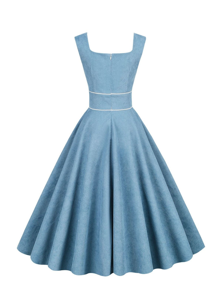 1950s Corduroy Solid Vintage Dress