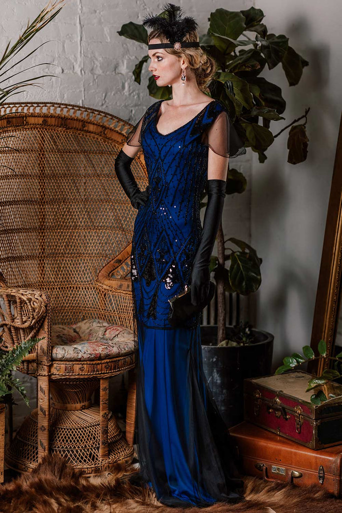 [US Warehouse] 1920s Sequined Maxi Flapper Dress | Retro Stage
