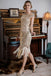 [US Warehouse] Apricot 1920s Sequin Beaded Fringed Dress