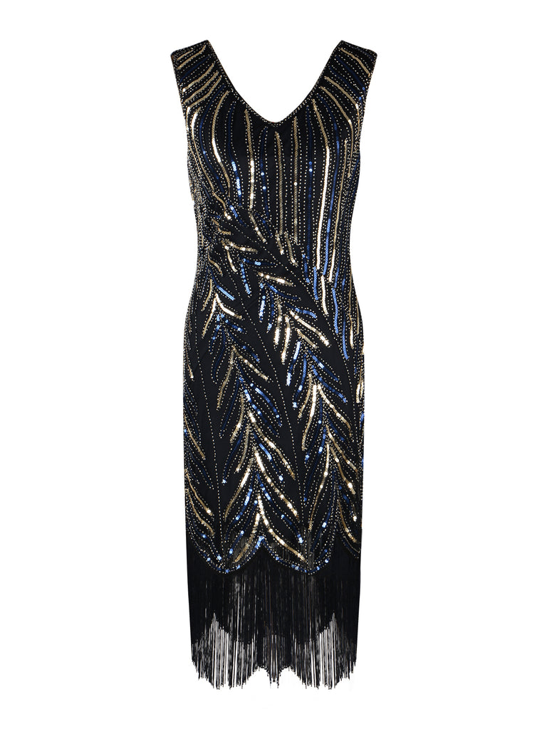 1920s Sequined Tassels Flapper Dress