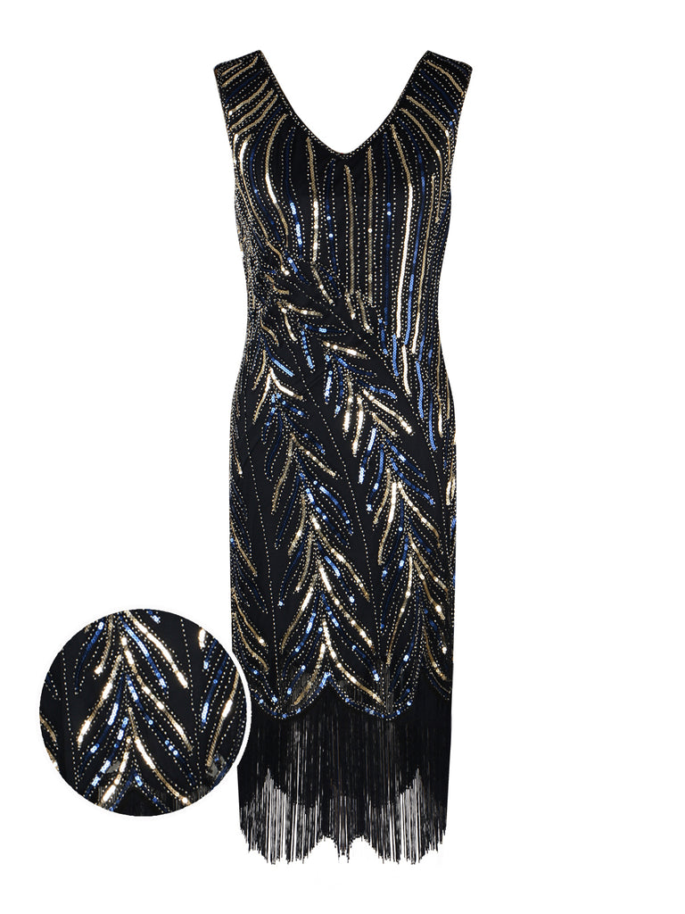 1920s Sequined Tassels Flapper Dress