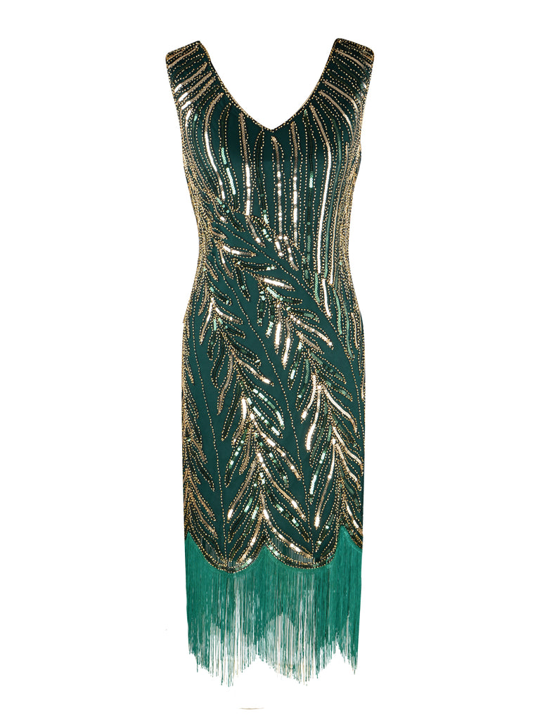 1920s Sequined Tassels Flapper Dress