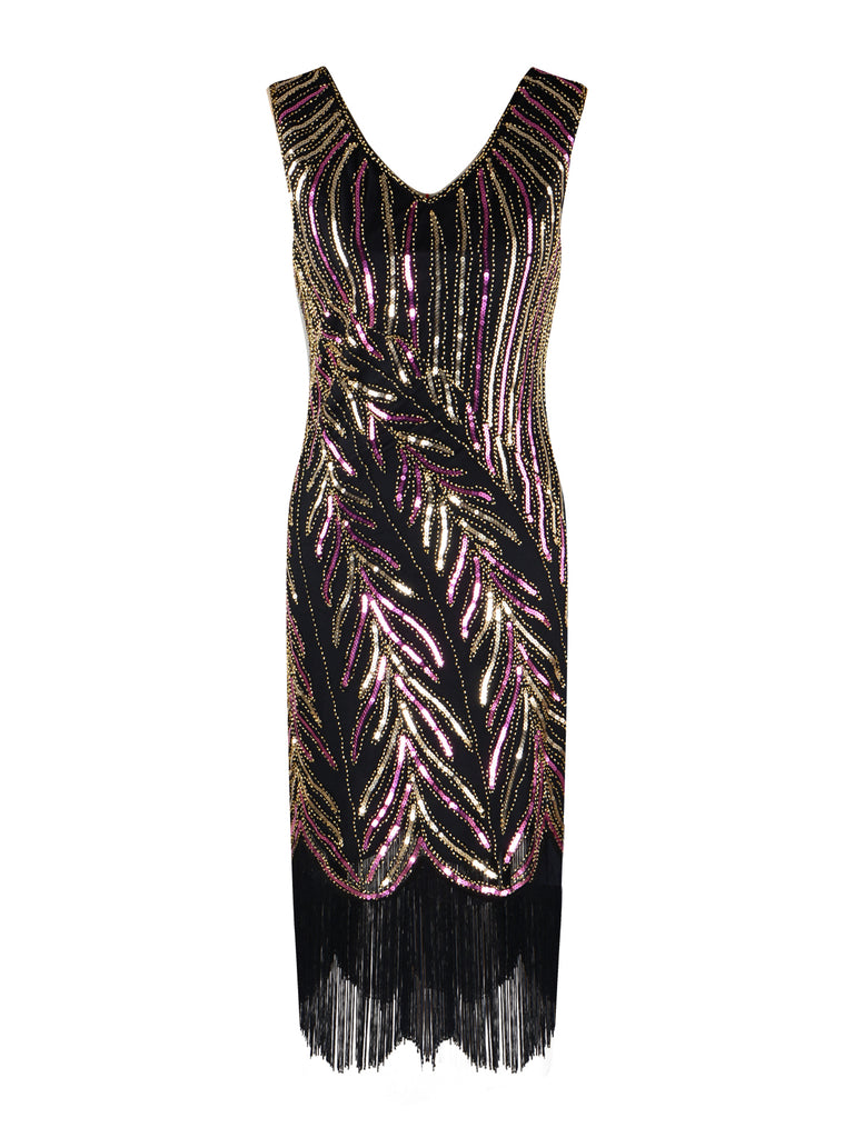 1920s Sequined Tassels Flapper Dress