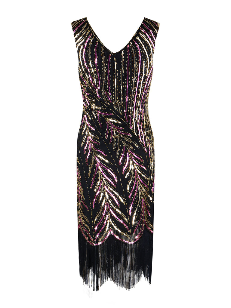 1920s Sequined Tassels Flapper Dress