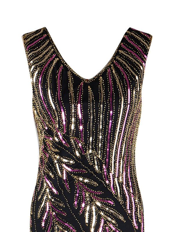 1920s Sequined Tassels Flapper Dress