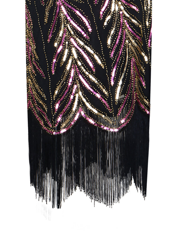 1920s Sequined Tassels Flapper Dress