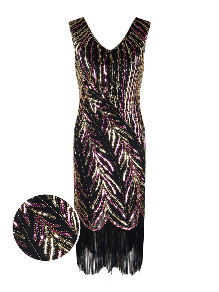 1920s Sequined Tassels Flapper Dress