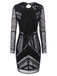 [US Warehouse] Black 1920s Sequined Geometric Dress