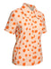 2PCS Orange 1960s Floral Shirt & Skirt