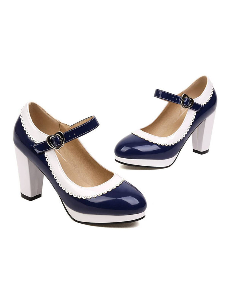 Ankle Strap Chunky Heels Mary Jane Shoes