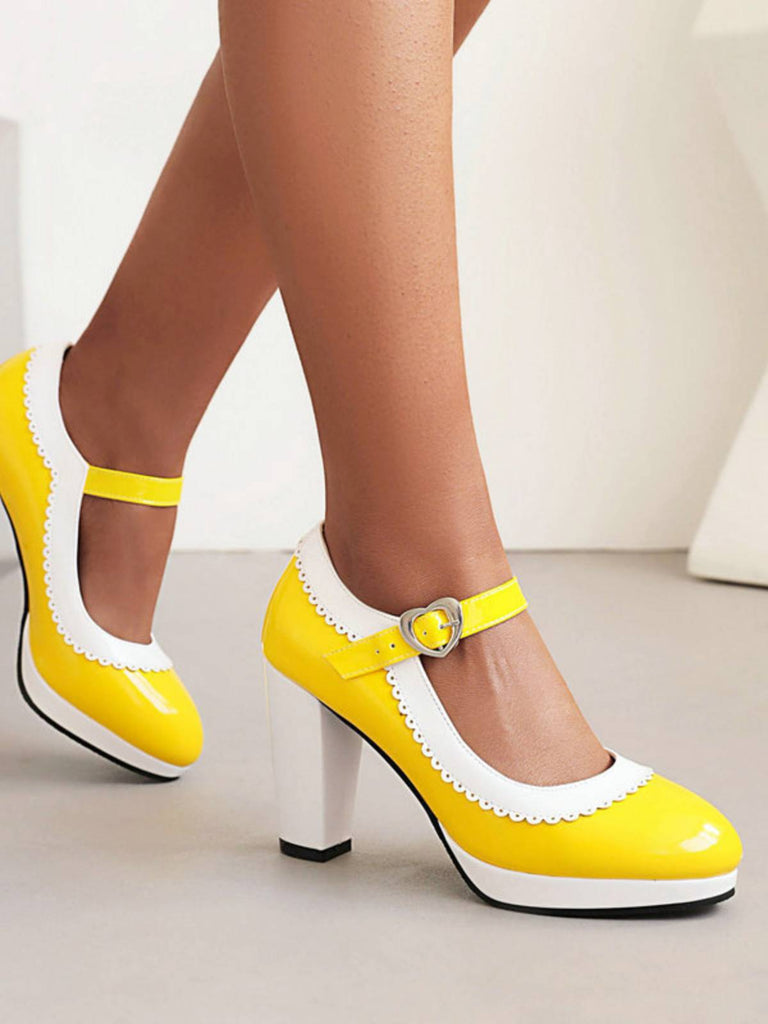 Ankle Strap Chunky Heels Mary Jane Shoes