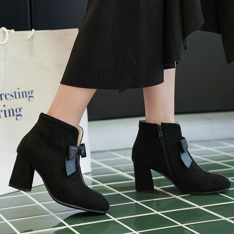 Retro Short Plush Solid Warm Boots