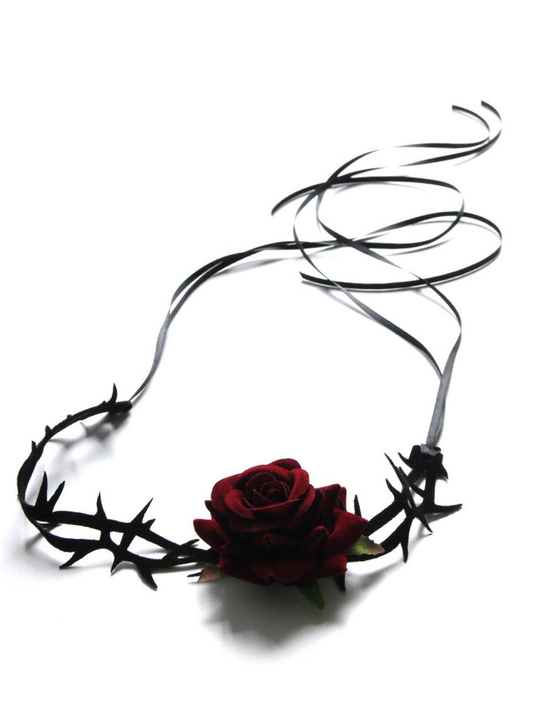 Retro Rose Flannel Flower Velvet-Necklace