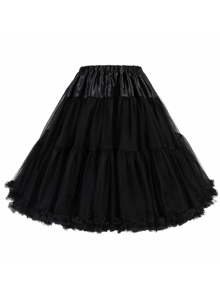 Black Cotton Ruffled Petticoat