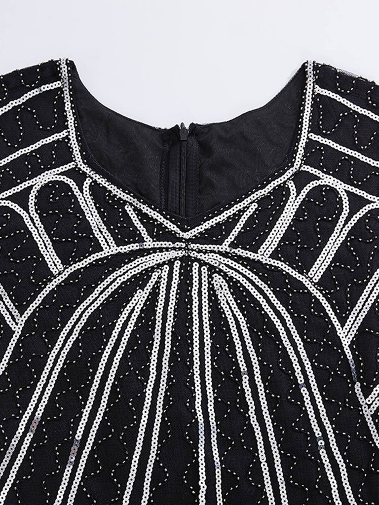 1920s Sequin Fringed Gatsby Dress