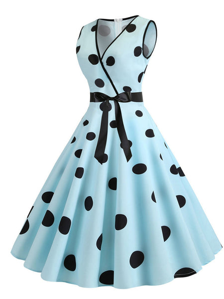 1950s Bow Polka Dot Swing Dress | Retro Stage