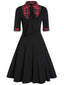 Black 1950s Plaid Patchwork Dress