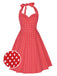 1950s Polka Dot Halter Swing Dress