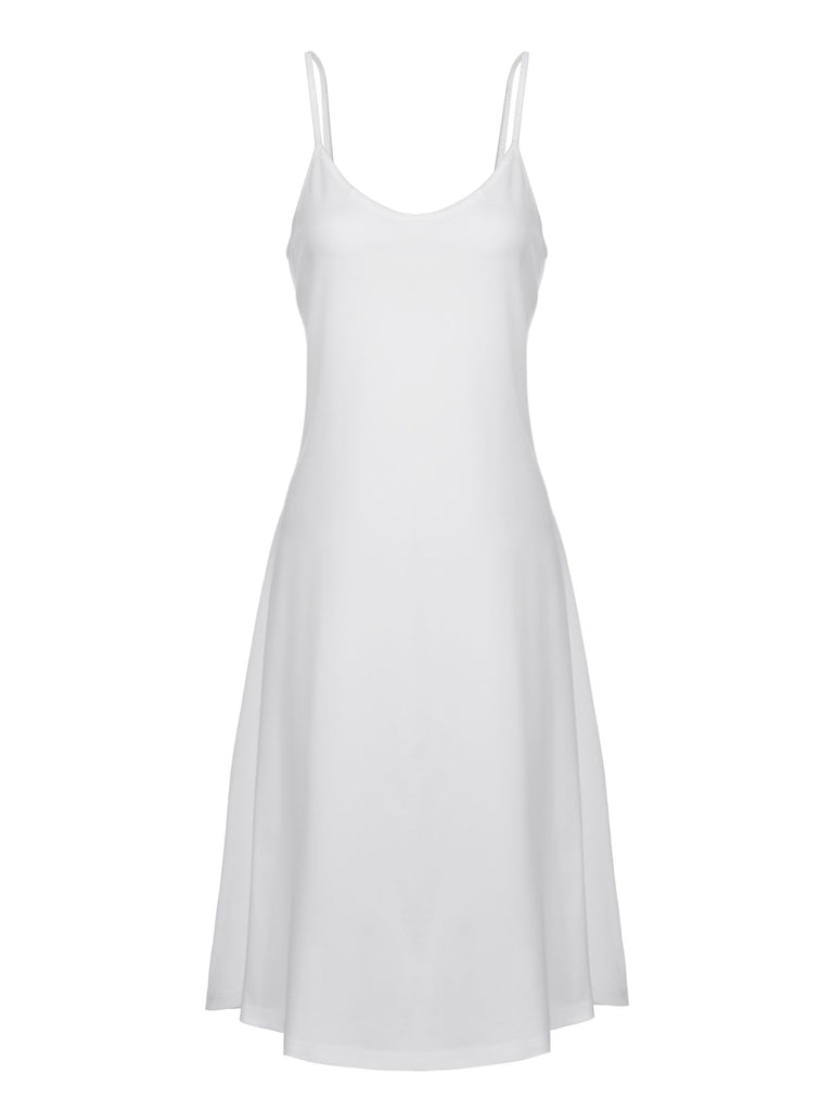 White 1950s Polka Dot Lining Dress | Retro Stage