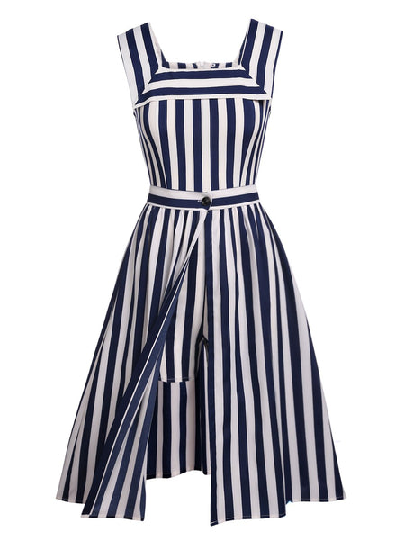 Navy 1950s Stripes Sailor Romper & Skirt | Retro Stage