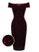 Wine Red 1960s Velvet Bodycon Dress