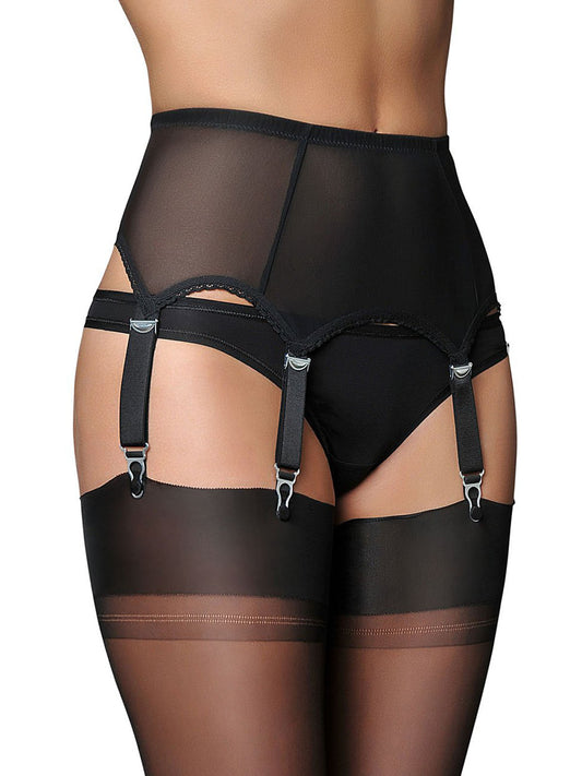 Retro Mesh 6 Straps Garter Belt