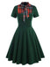 1950s Plaid Patchwork Bowknot Dress