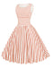 1950s Stripe Crew Neck Swing Dress