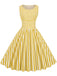 1950s Stripe Crew Neck Swing Dress