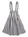 Black & White 1950s Stripes Suspender Skirt