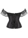 Retro Off-shoulder Lace Solid Corset