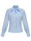 Light Blue 1950s Bow Collar Blouse