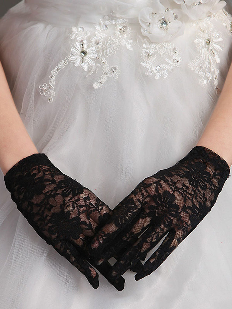 Sheer florals French lace long gloves - Style #2466