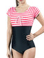 Stripes Cut-Out One-Piece Swimsuit
