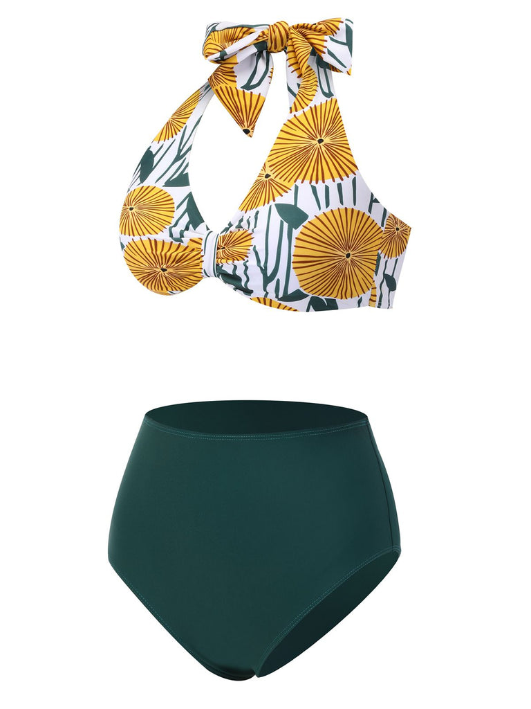1950s Halter Ping Pong Floral Swimsuit | Retro Stage