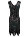 Dark Green 1920s Sequined Flapper Dress