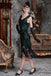 Dark Green 1920s Sequined Flapper Dress