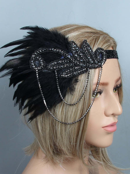 [US Warehouse] 1920s Feather Flapper Headpiece | Retro Stage