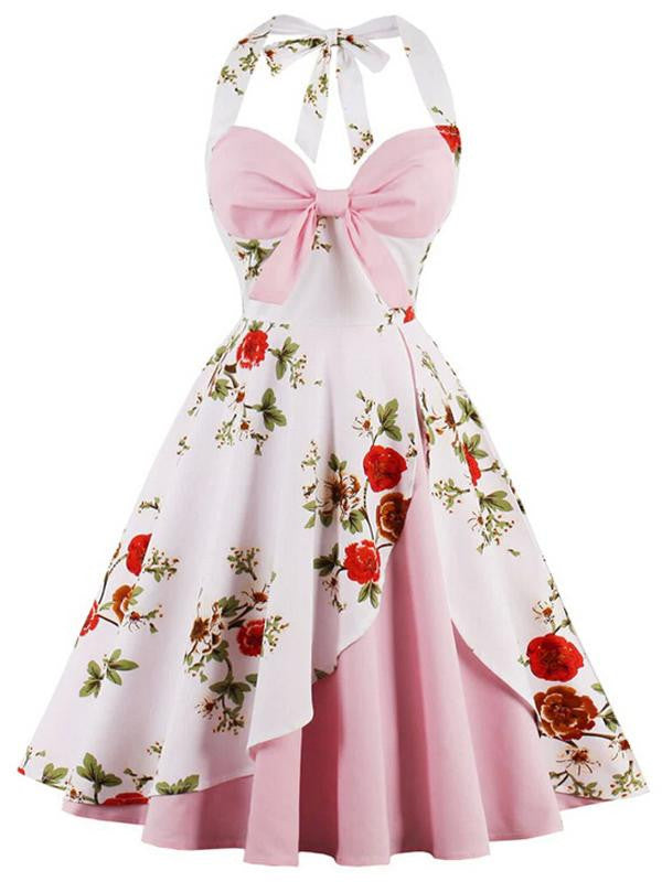 1950s Halter Floral Swing Dress | Retro Stage