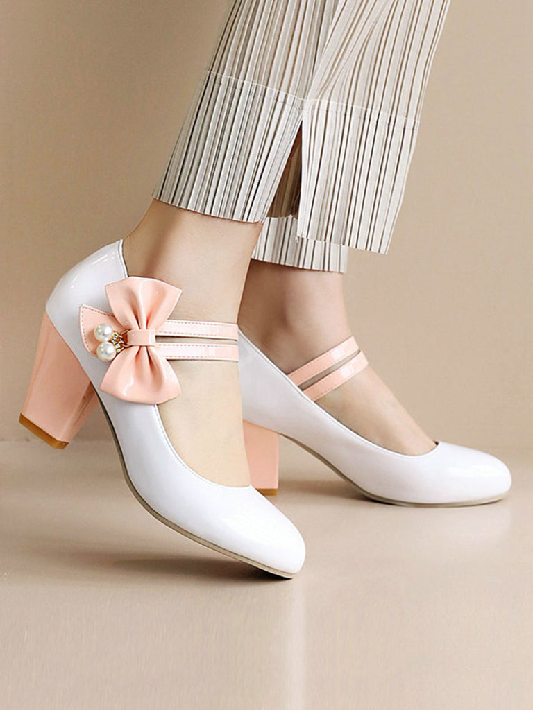 Straps Bowknot High Heels Shoes